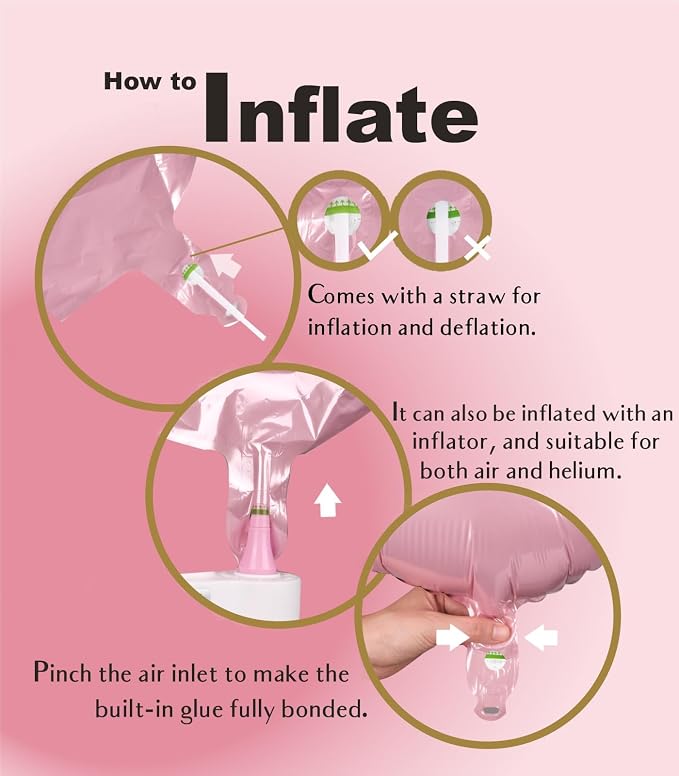 SUWEN 40 Inch Pink Large S Letter Balloons Big Foil Helium A-Z | Jumbo Mylar - Image 5