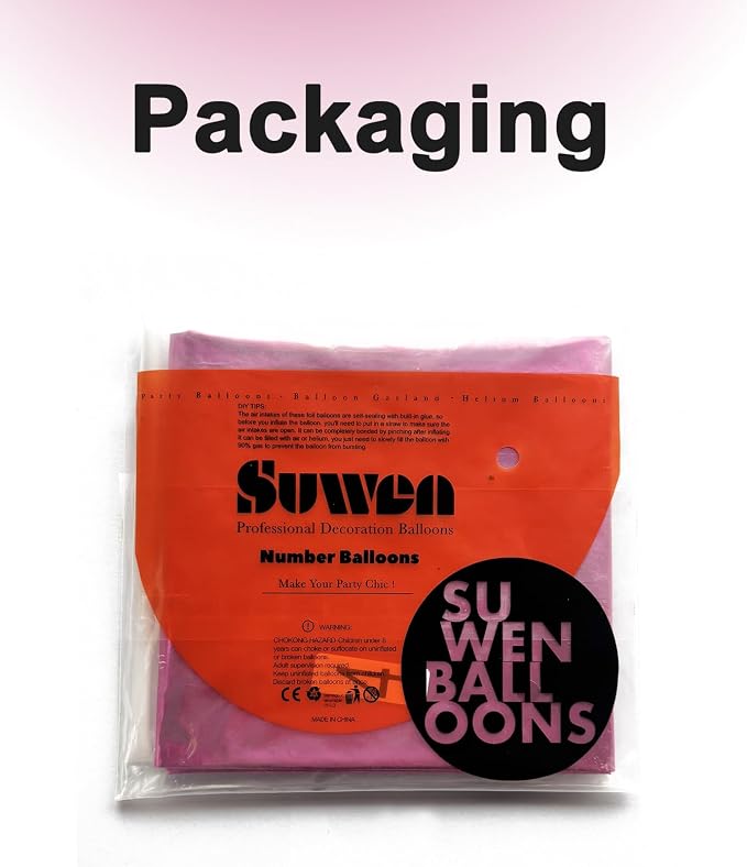 SUWEN 40 Inch Pink Large 7 Number Balloons Big Foil Helium Number Balloons 0-9 - Image 6