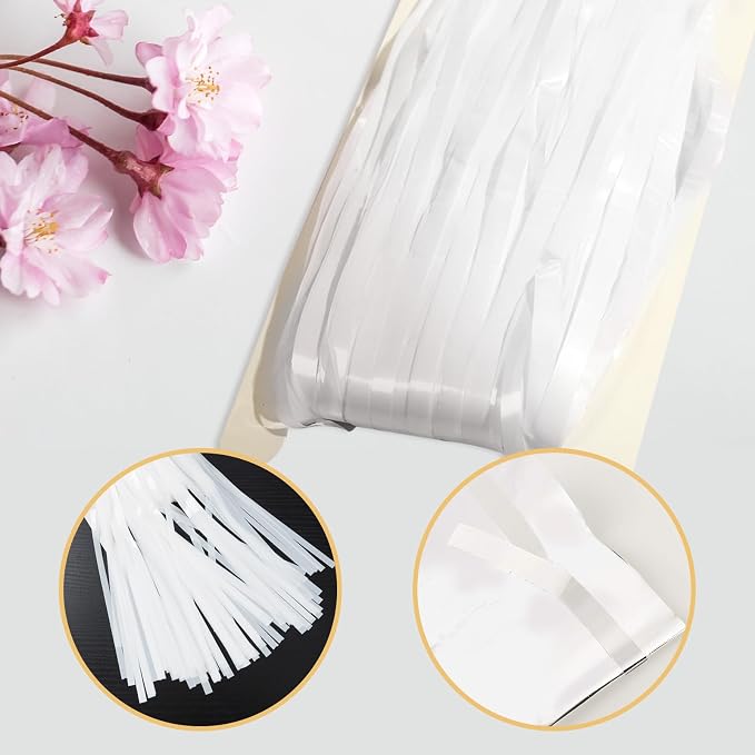 5 Pack White Foil Curtain Backdrop 3.2ft x 9.8ft Metallic Tinsel Foil Fringe - Image 4