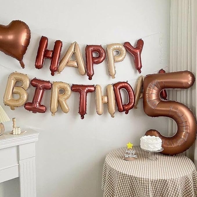 40 Inch Number 4 Balloon, Coffee Brown Birthday Decorations - Image 5