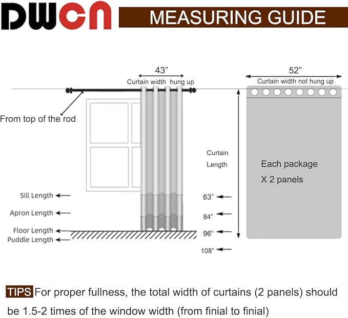 DWCN Ombre Faux Linen Sheer Curtains - Image 9