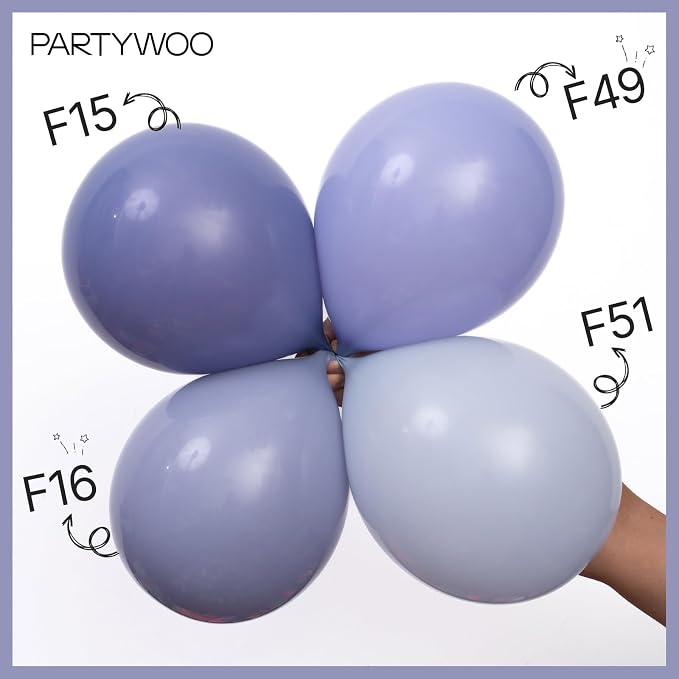 PartyWoo Dusty Blue Balloons 140pcs Navy Slate Blue Boho Neutral Color | - Image 6