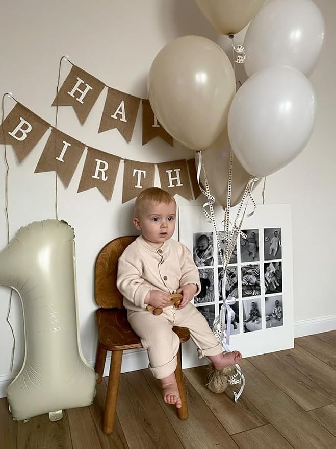 Number 0 Balloons Birthday Decorations, 40In Cream Balloons - Image 3