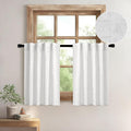 MIULEE Bleached Linen Kitchen Curtains 30 Inches Length 2 Panels Farmhouse | by MIULEE