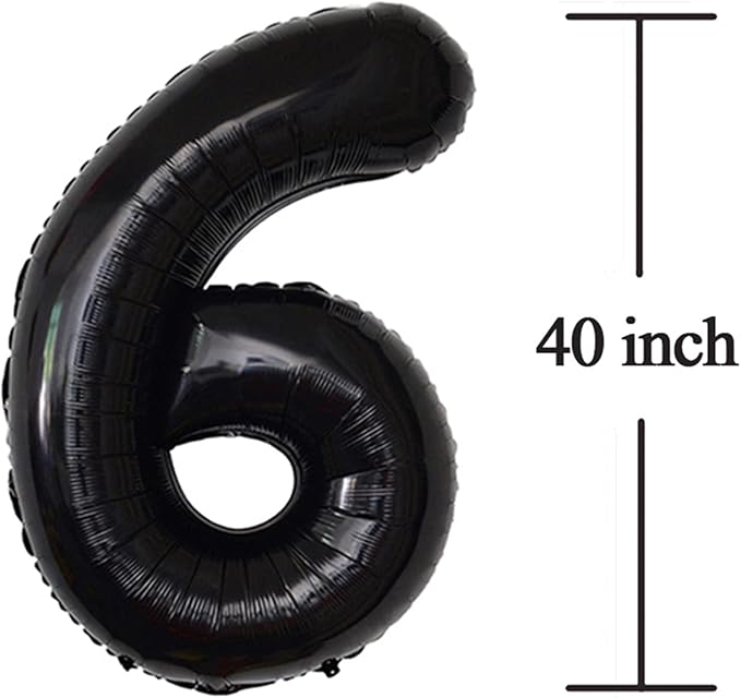 Black 60 Number Balloons Giant Jumbo Foil Mylar Helium Balloons Party - Image 3