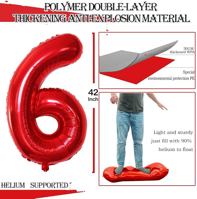 Number 60 Balloons for 60th Birthday Party Decorations, 42 Inch Jumbo Foil - Image 2