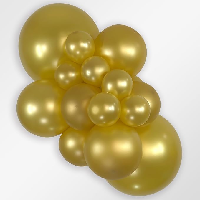 Sempertex Metallic Gold Balloons, 18 Inch, vibrant color, ships uninflated - Image 2