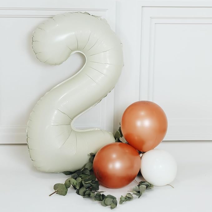40 Inch Beige Number 9 Foil Balloon - Image 9