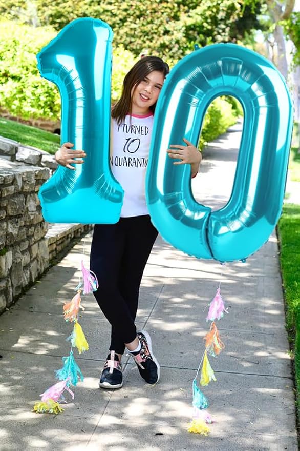 Number Balloons Light Blue 1 Balloon 40 inch - Image 2