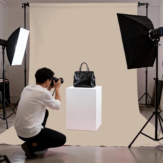 Beige Photography Backdrop for Photoshoot, Fabric 10x10ft | Polyester Studio - Image 4