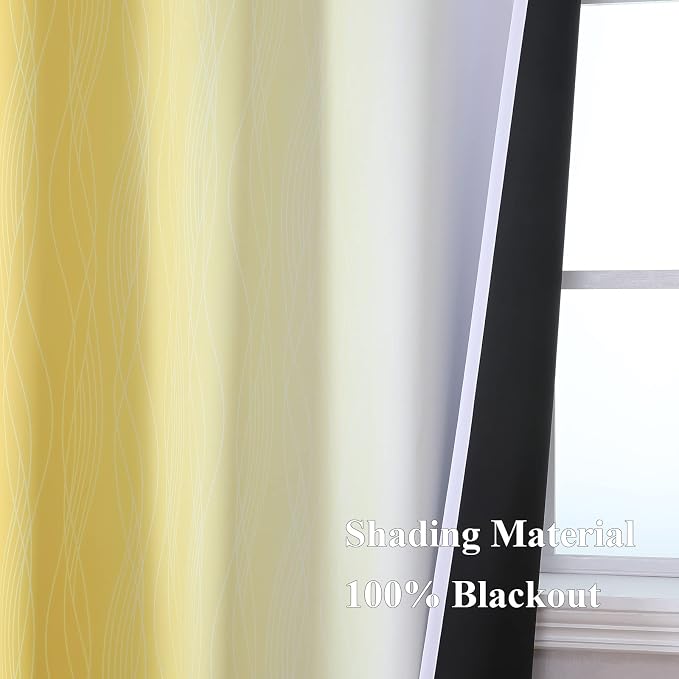 Room Darkening Gradient Blackout Curtains 72 Inch Length 2 Panels Set, Ombre - Image 5