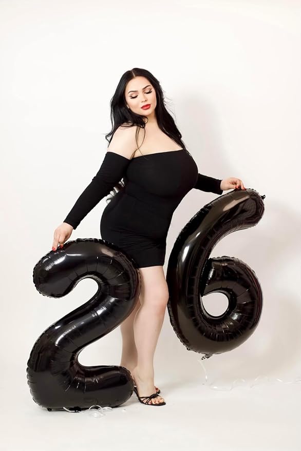 Numbers 26 Balloon 40Inch Black Balloons - Image 3