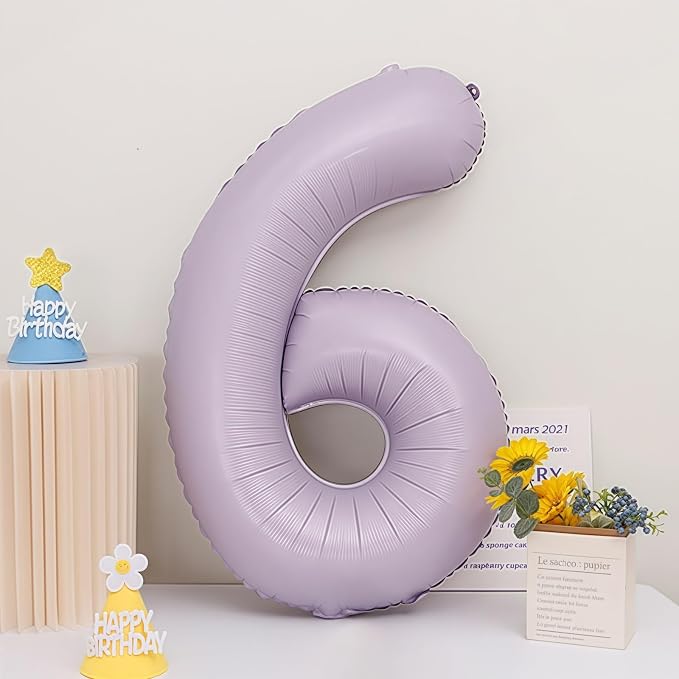 Pastel Purple 30 Number Balloons, 40 Inch Light Purple 30 Balloons Large Helium - Image 7