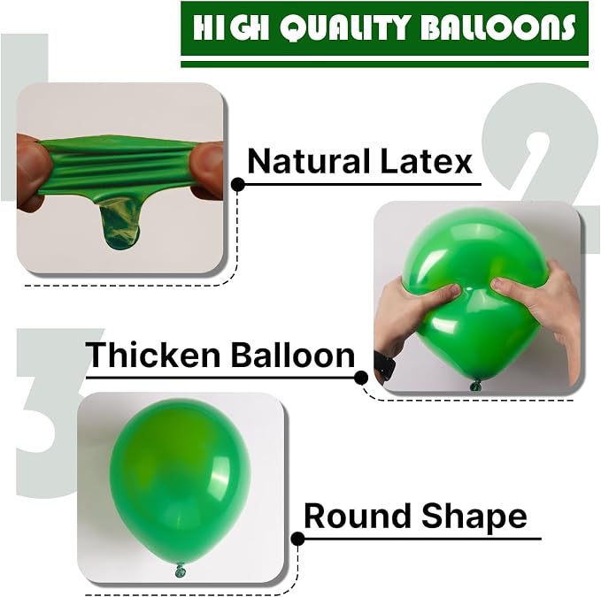 PartyWoo Green Balloons 50pcs Green Latex Helium Balloons 5 Inch | Birthday - Image 6