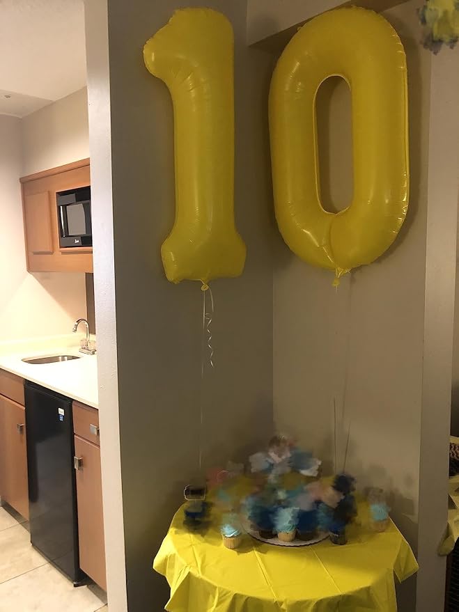 0 Balloon 40 inch Yellow Number Balloons - Image 3