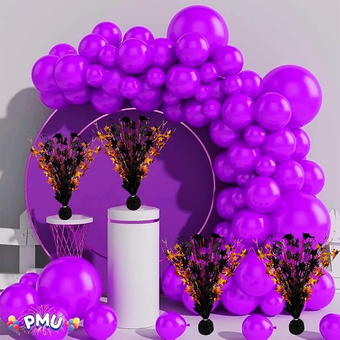 PMU 6 pack Bursting Star Metallic Foil Spray Centerpiece- Metallic Black & - Image 3