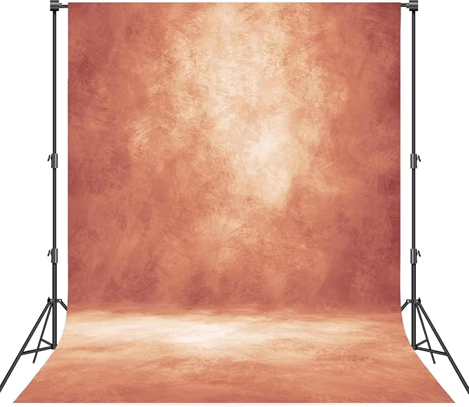 Abstract Photography Backdrop for Photoshoot 6x8ft, Brick Red, No Stand | by Haboke