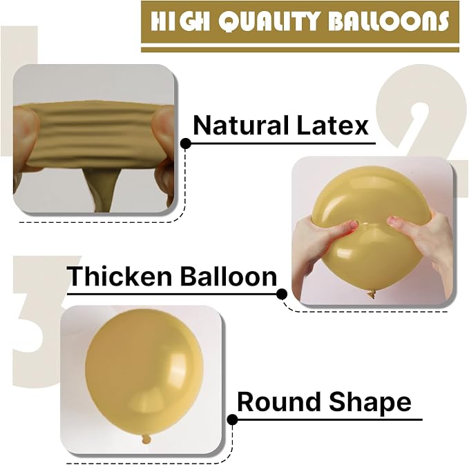 PartyWoo Light Brown Balloons 100pcs Neutral Boho Coffee Color | 18 12 10 5 - Image 8
