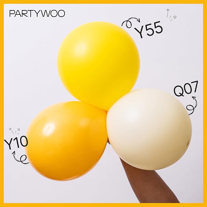 PartyWoo Yellow Mustard Yellow fall Latex Helium Balloons 100pcs | 12 Inch - Image 5