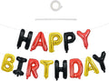 TONIFUL Black Red Gold Happy Birthday Balloon Banner Decor by TONIFUL