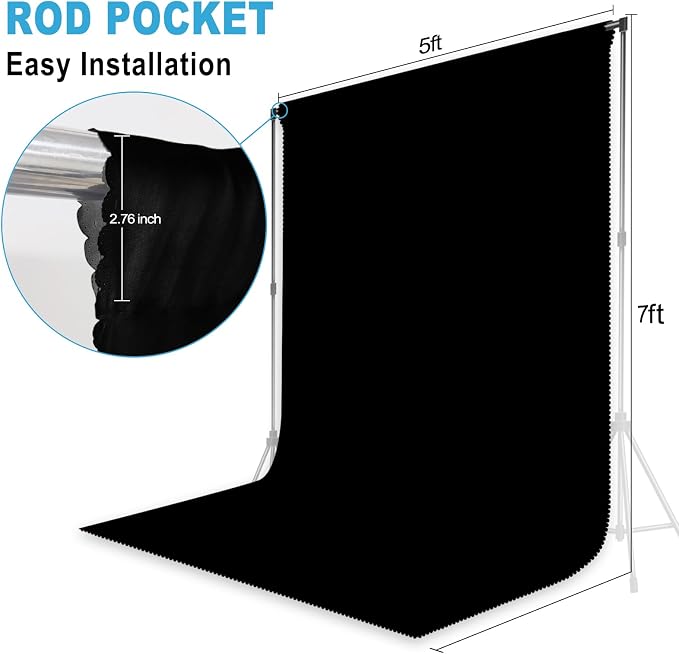 Black Photography Backdrop for Photoshoot, 5x7 FT | Versatile Studio Photo - Image 5