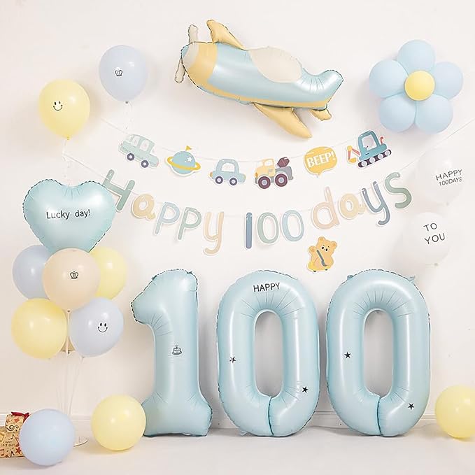 40 Inch Matte Blue 0 Number Balloons Light Blue Number 0 Foil Balloon Mylar - Image 4