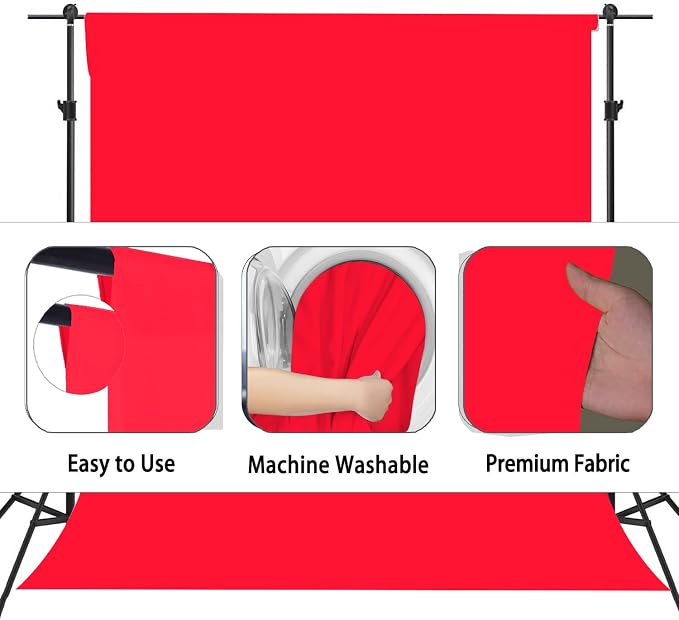 Red Photography Backdrop for Photoshoot, Fabric 8x10ft | Versatile Studio Photo - Image 6
