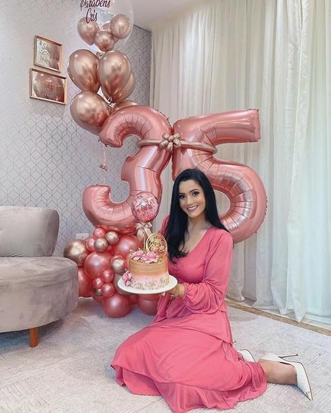 5 Balloon Number 40 Inch Pink Balloons - Image 2