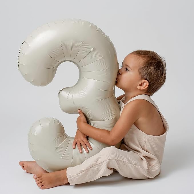 1 Balloon - Cream Birthday Number Balloons, 40 Inch Decorations Men Women | - Image 2