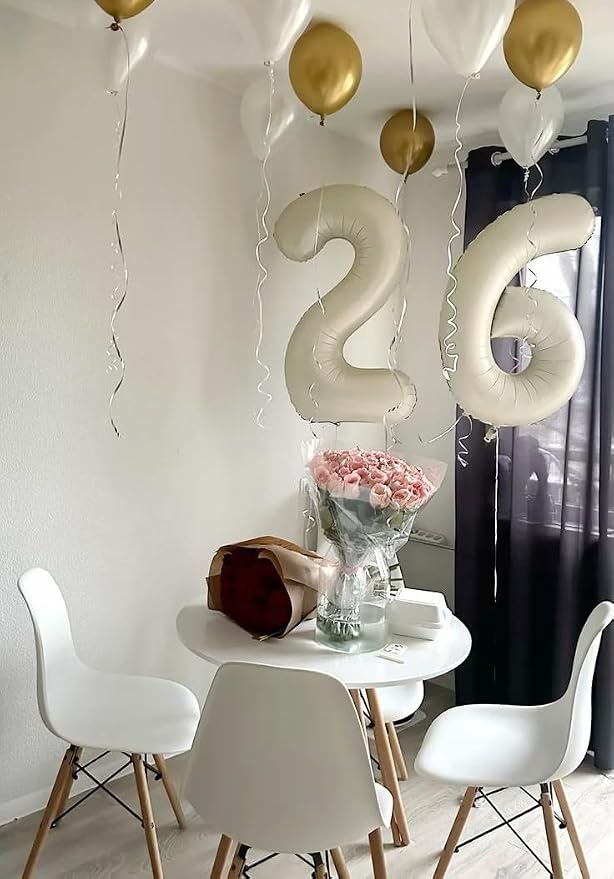 26 Balloon Number 40 Inch Cream Balloons - Image 2