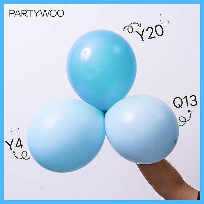 PartyWoo Light Blue Balloons 100pcs Baby Pastel Sky Aqua Blue Color | Balloons - Image 5
