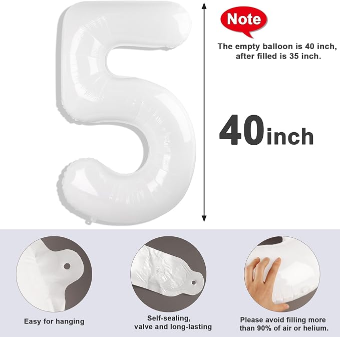 Number 5 Balloons 40 Inch 5 Balloon - Image 6
