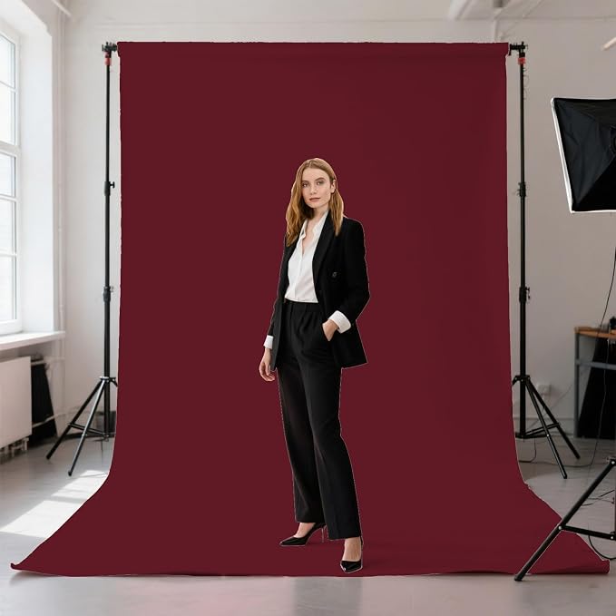 Burgundy Photography Backdrop for Photoshoot, Fabric 10x10ft | Polyester Studio - Image 2