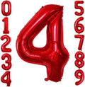 Red Foil Balloons Number 4, Huge Number Balloons by GOER