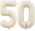 Cream Number 50 Balloons, 40 Inch 50 Balloons Giant Helium Foil Mylar Beige 50 by BBPOOL