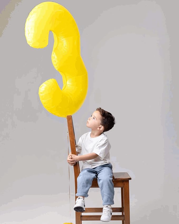 6 Balloon - Macaron Yellow Birthday Number Balloons, 40 Inch Decorations | - Image 3