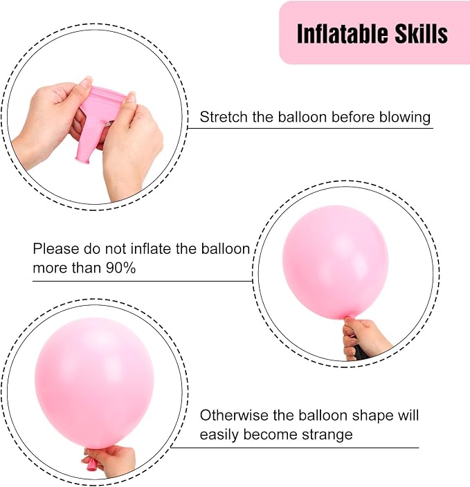 RUBFAC Pink Balloons 135pcs Light Pastel Pink Balloon Different Sizes 18 12 10 - Image 3