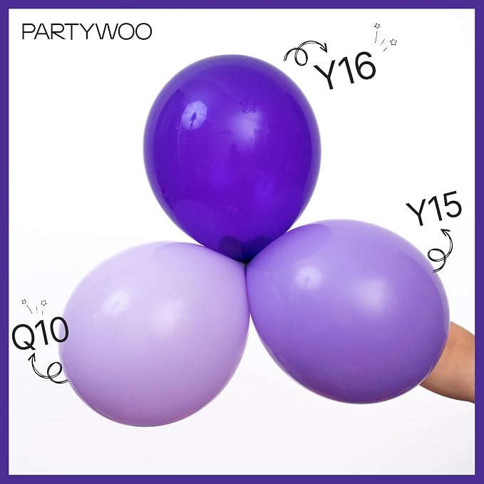 PartyWoo Dark Purple Balloons 101pcs 12 Inch Royal Purple Latex Helium Balloons - Image 5