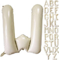 Cream White Letter W Balloons, 40 Inch Giant Letter Balloons W Foil Mylar by Lovoir