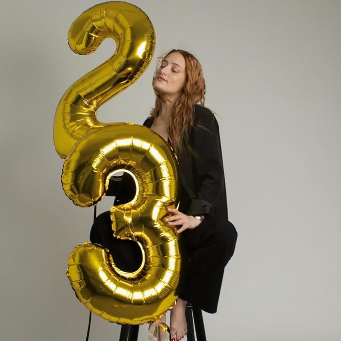 1 Balloon - Gold Birthday Number Balloons, 40 Inch Decorations Men Women | Gold - Image 4