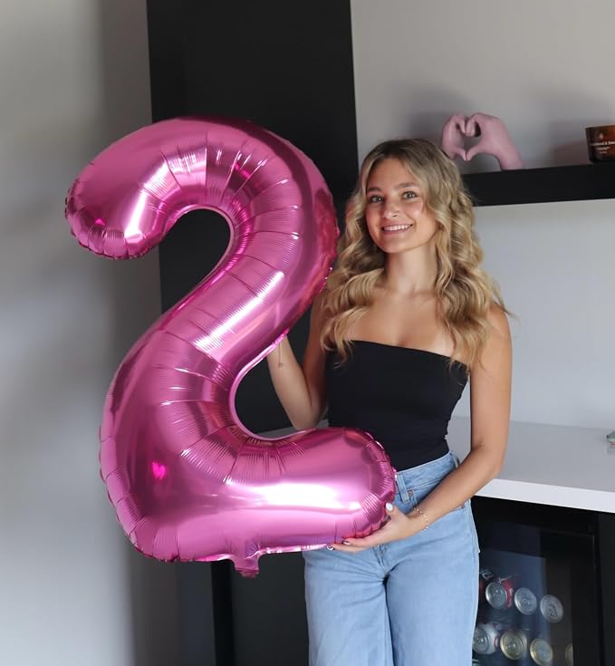 40 Inch Pink Number 5 Balloon Birthday Party Decorations - Image 8