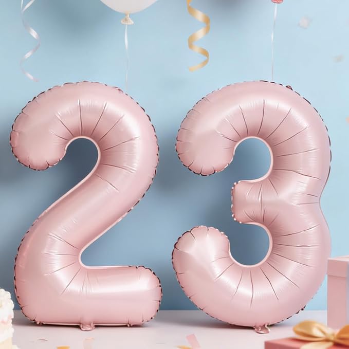40 In Matte Pink Number Balloons Helium Foil Mylar Balloon Party Digital 9 | - Image 5