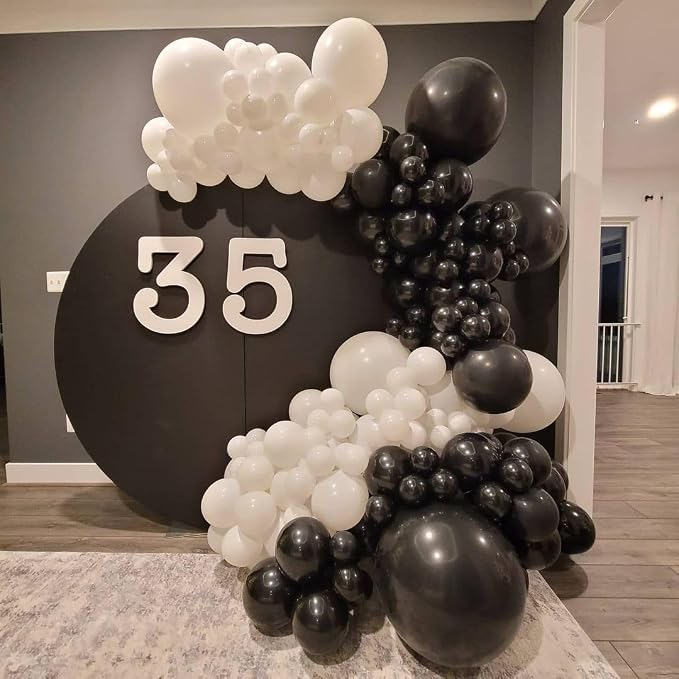 Black and White Balloon Arch Kit, ADOINBY 140Pcs Black and White Durable Latex - Image 6