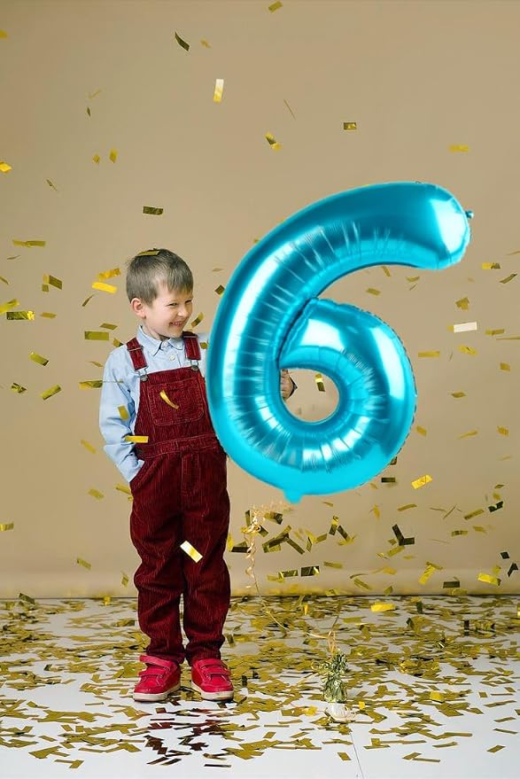 Number Balloons 7 Balloon Light Blue - Image 2