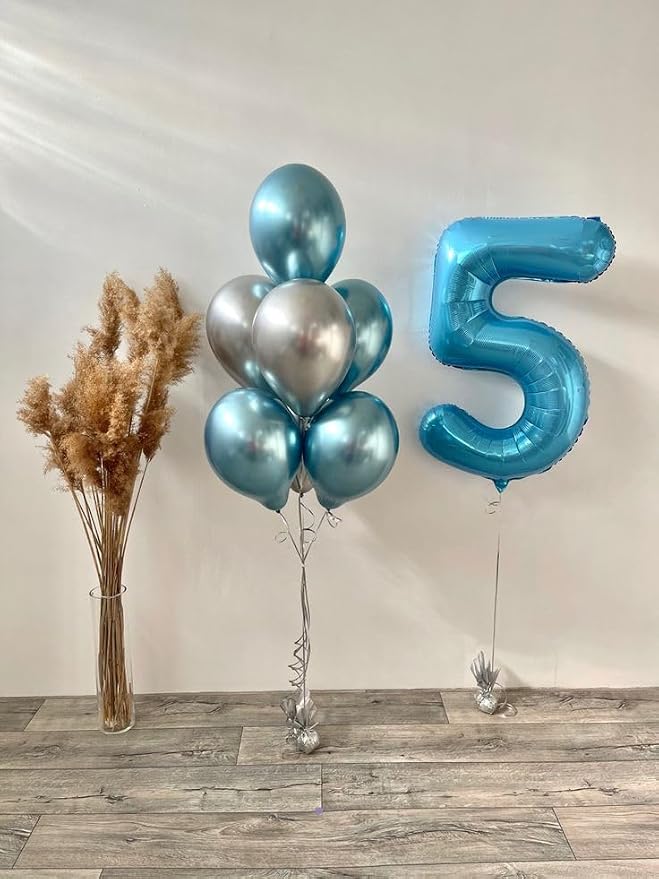 4 Balloon Number 40 Inch Light Blue - Image 3