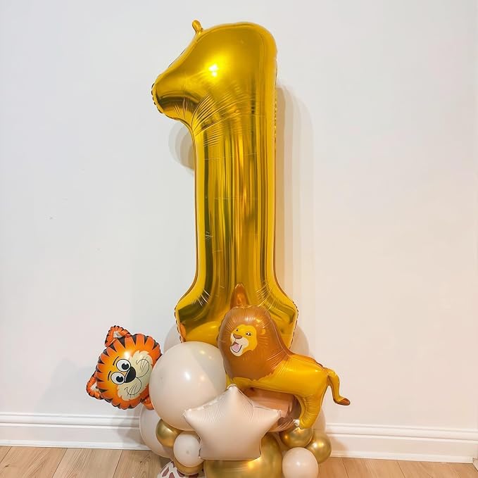 Gold 3 Balloon Number, 40 Inch Number 3 Balloon Large Gold 3 Foil Mylar Helium - Image 2