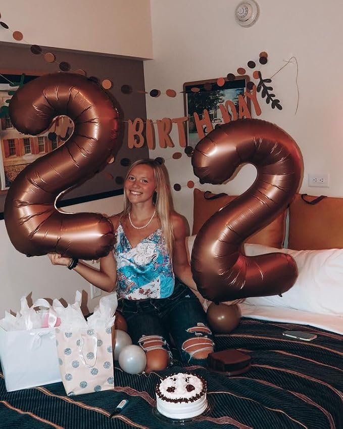 40 Inch Brown Number 4 Balloon Birthday Party Decorations - Image 9