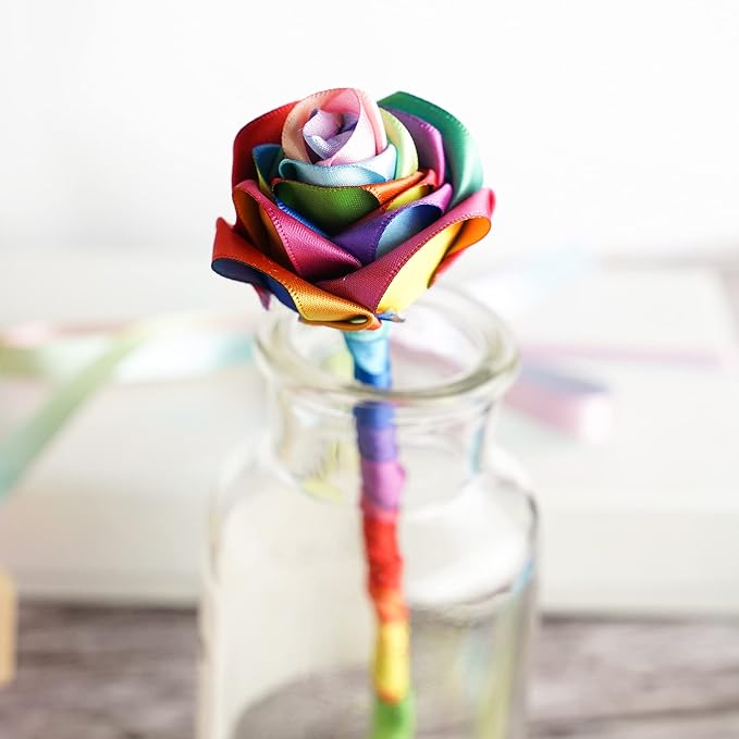 Rainbow Ribbon Rainbow Thin Satin Ribbon 3/8 inch Colored Ribbons - Image 7