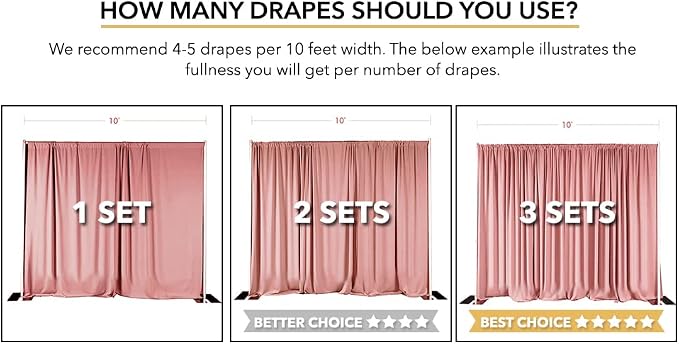 AK Trading CO. 10 feet x 10 feet IFR Polyester Backdrop Drapes Curtains Panels - Image 3
