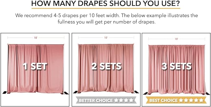 AK TRADING CO. 10 feet x 10 feet Polyester Backdrop Drapes Curtains Panels - Image 5